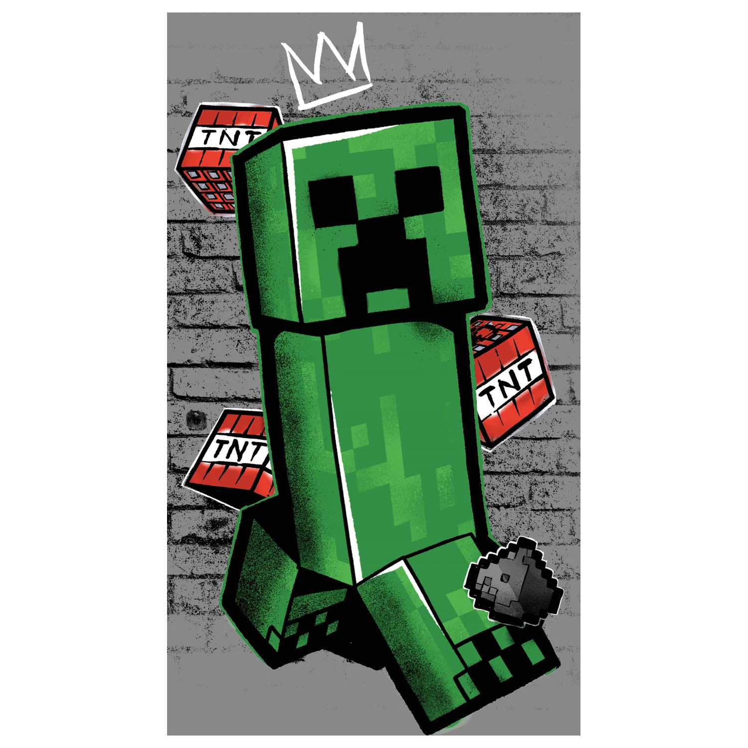 Minecraft Metro Art Creeper Szary Ręcznik zdjęcie produktu