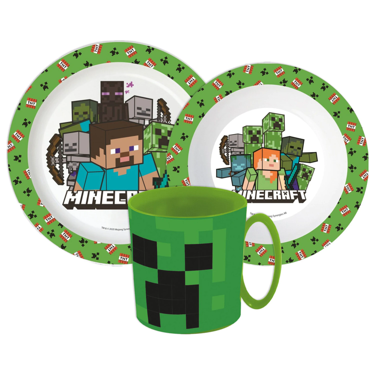 Zestaw naczyń Minecraft Pixelcraft, zestaw mikro plastikowy z kubkiem zdjęcie produktu