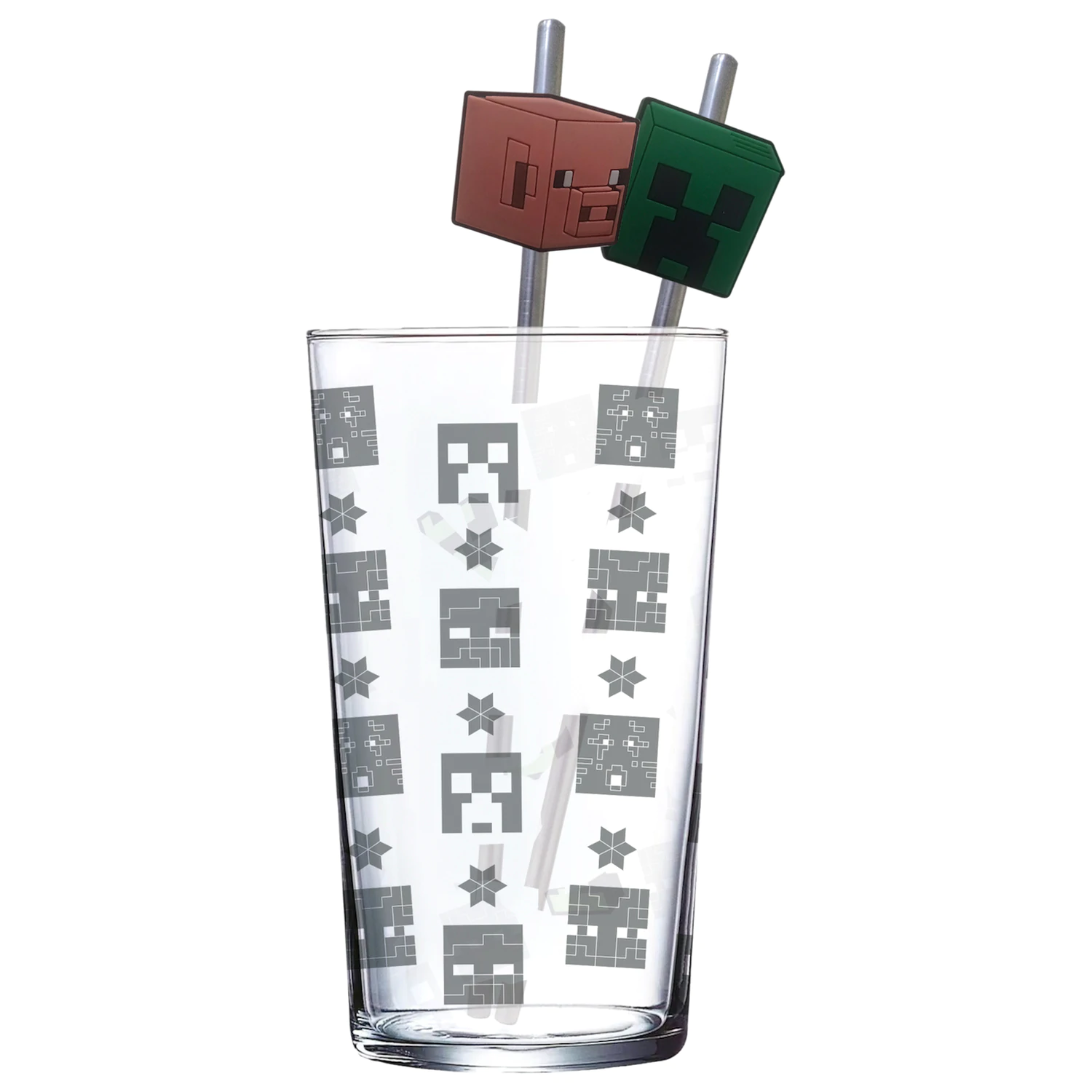 Minecraft szklany tumbler ze słomkami zdjęcie produktu