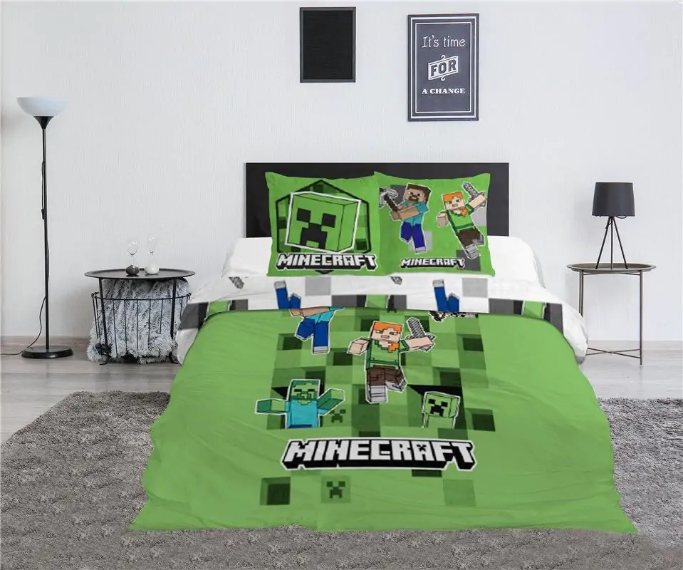 Minecraft policotton poszwa na kołdrę na łóżko 135 cm zdjęcie produktu
