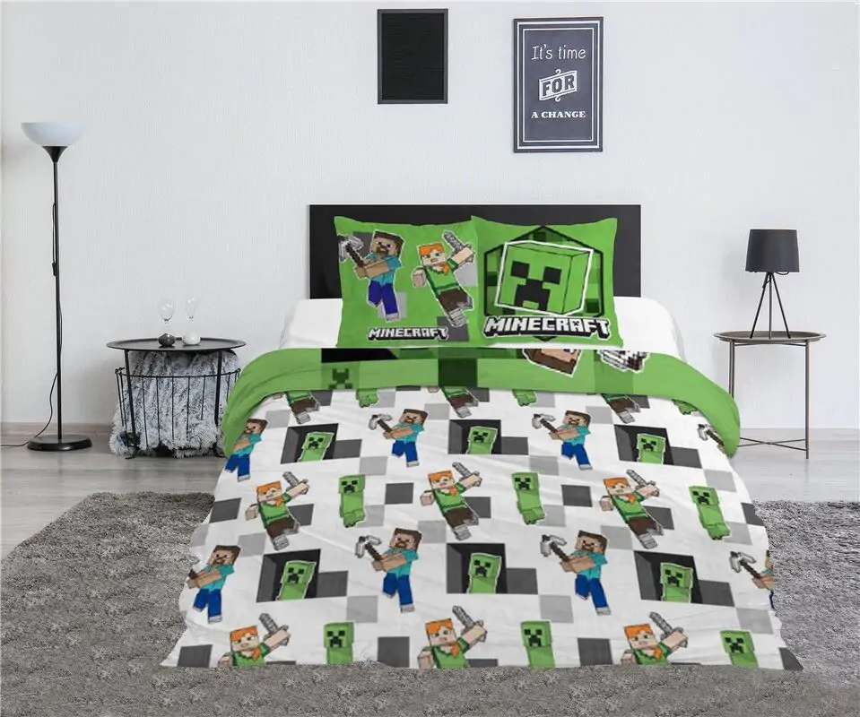 Minecraft policotton poszwa na kołdrę na łóżko 135 cm zdjęcie produktu