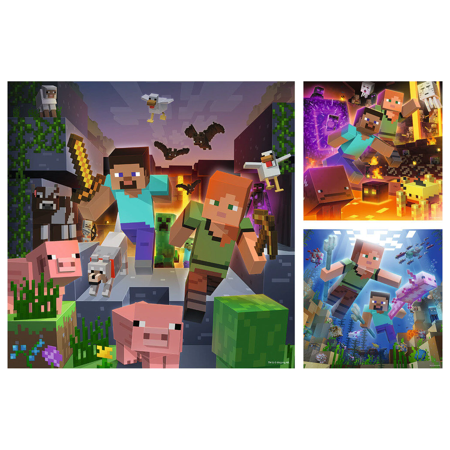 Minecraft puzzle 3x49 elementów zdjęcie produktu