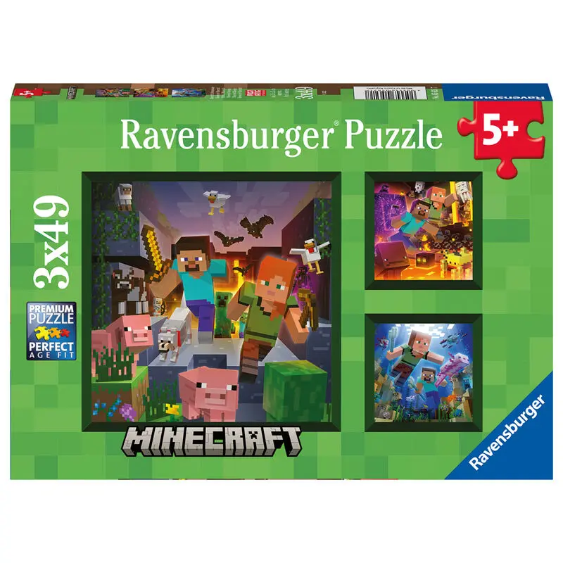 Minecraft puzzle 3x49 elementów zdjęcie produktu