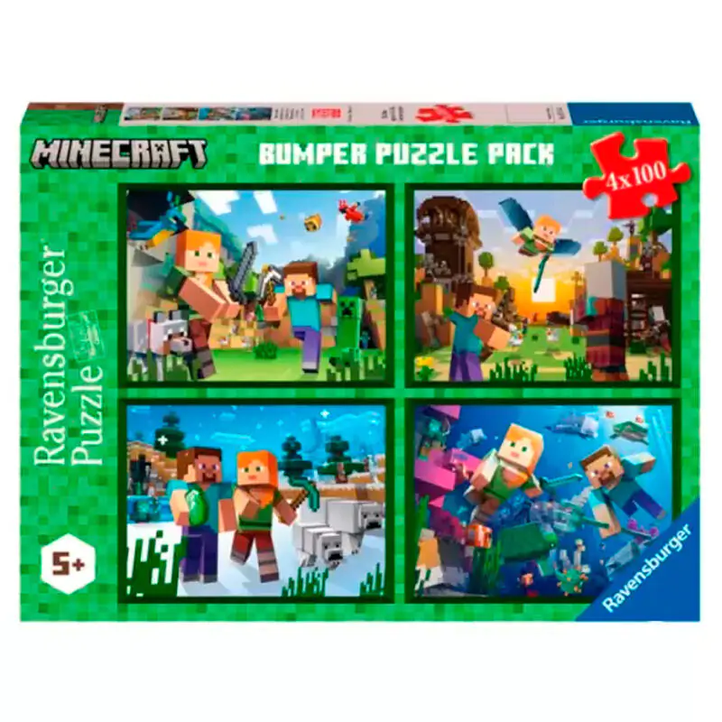 Minecraft puzzle 4x100 szt. zdjęcie produktu