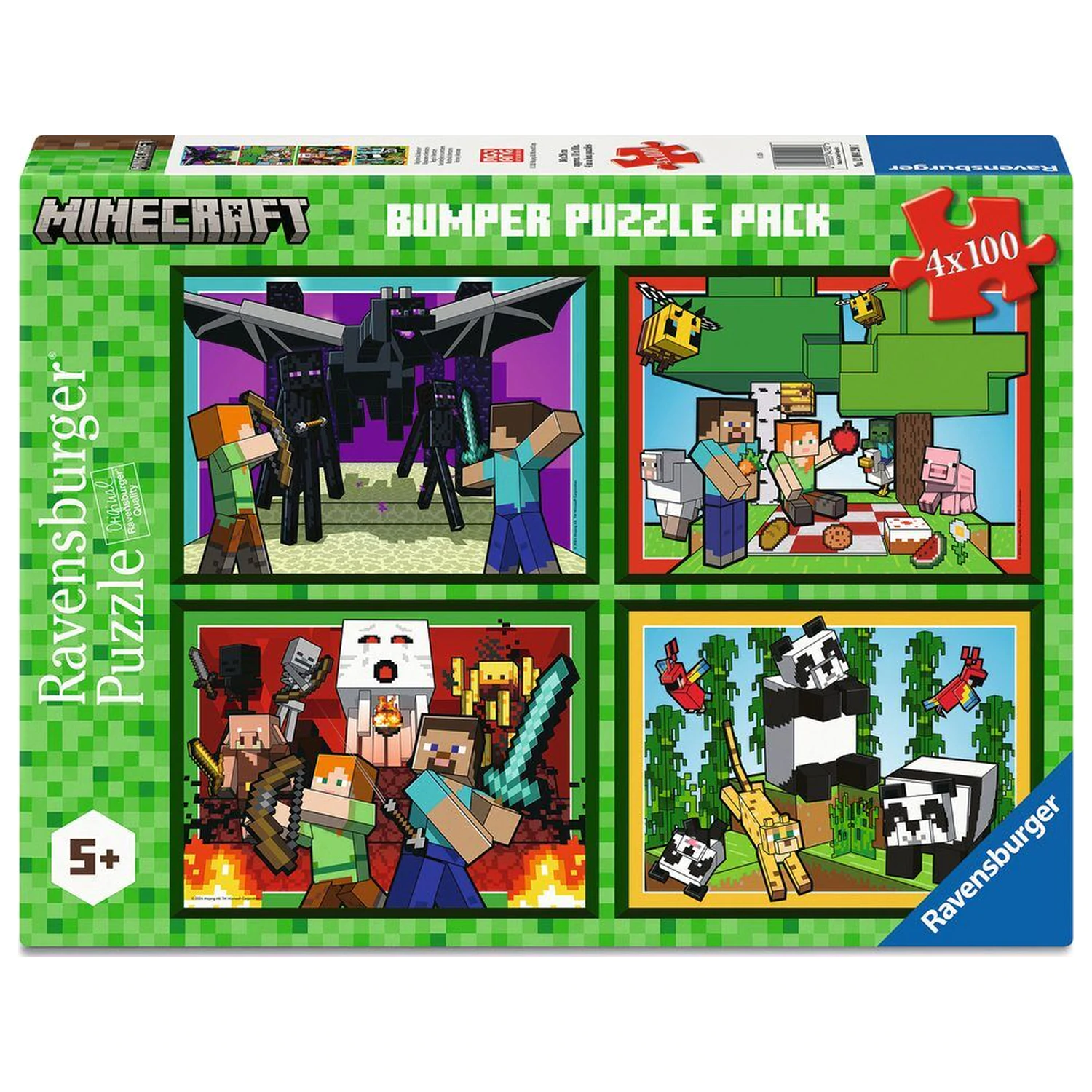 Minecraft puzzle 4x100 sztuk zdjęcie produktu