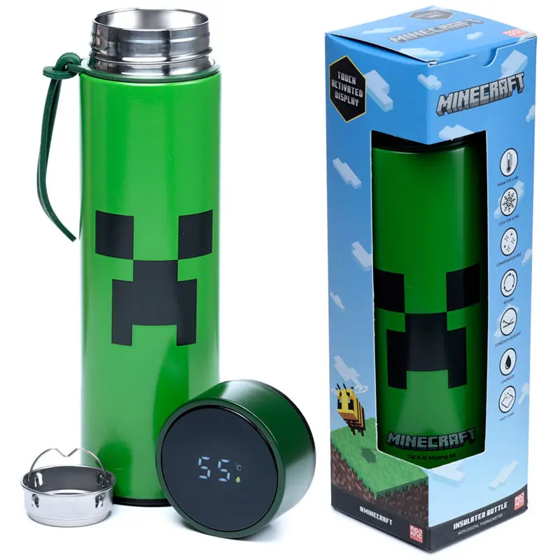 Minecraft butelka-termos ze stali nierdzewnej z termometrem 450 ml zdjęcie produktu