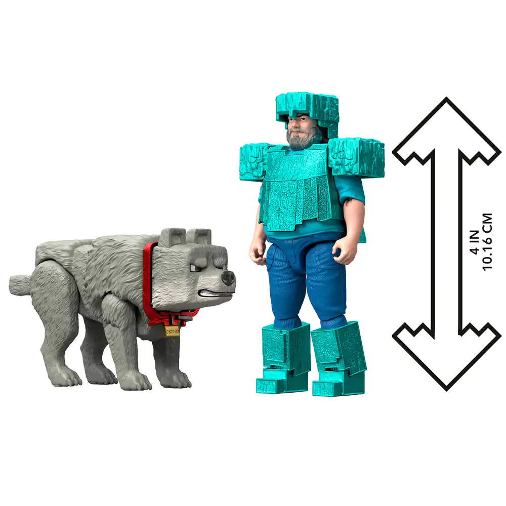 Minecraft The Movie Steve & Wolf zestaw 2 figurki zdjęcie produktu