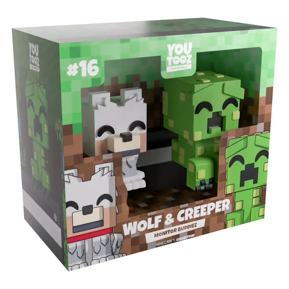 Minecraft Figurki Winylowe Wilk i Creeper Monitor Buddiez zdjęcie produktu