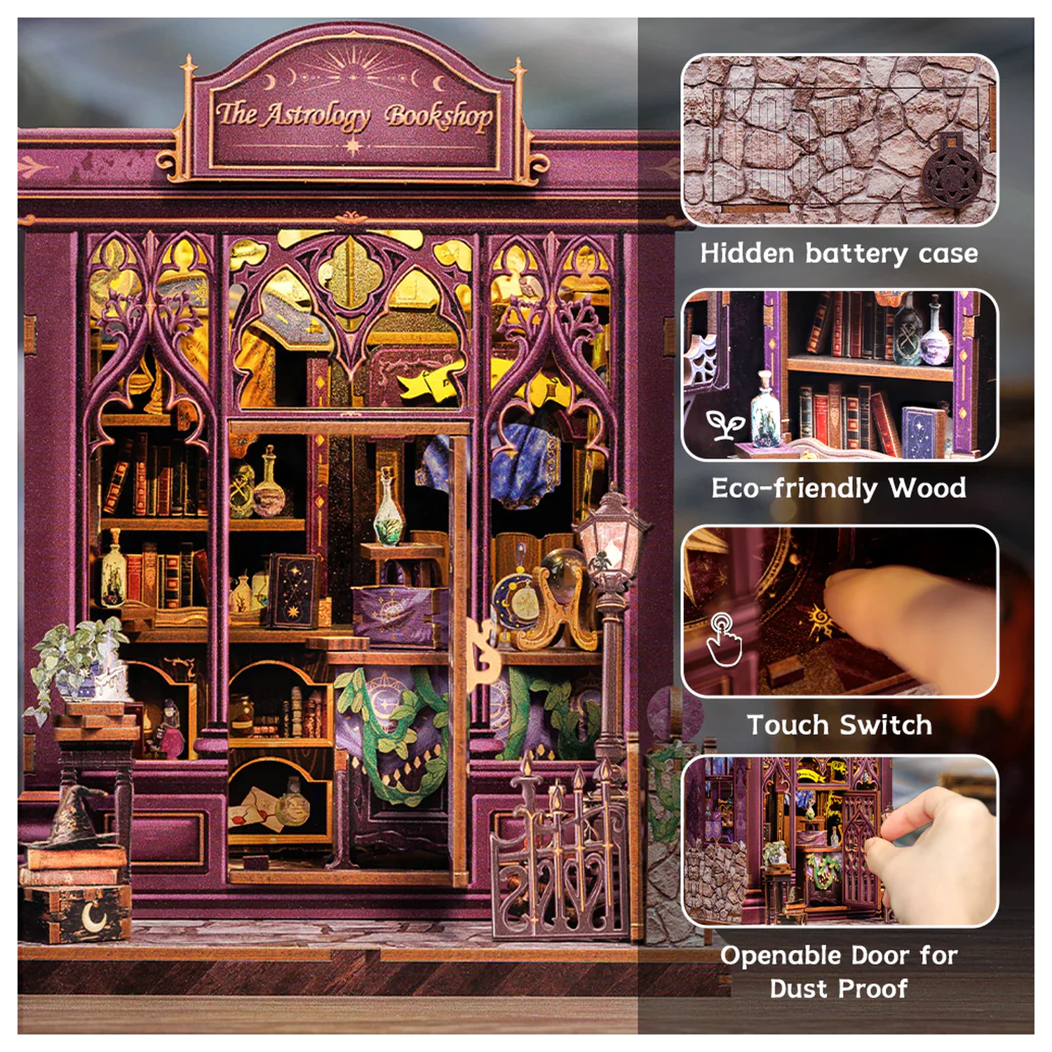 Miniaturowy Dom DIY Astrology Bookshop 155 elementów + Zestaw konstrukcyjny z oświetleniem LED zdjęcie produktu