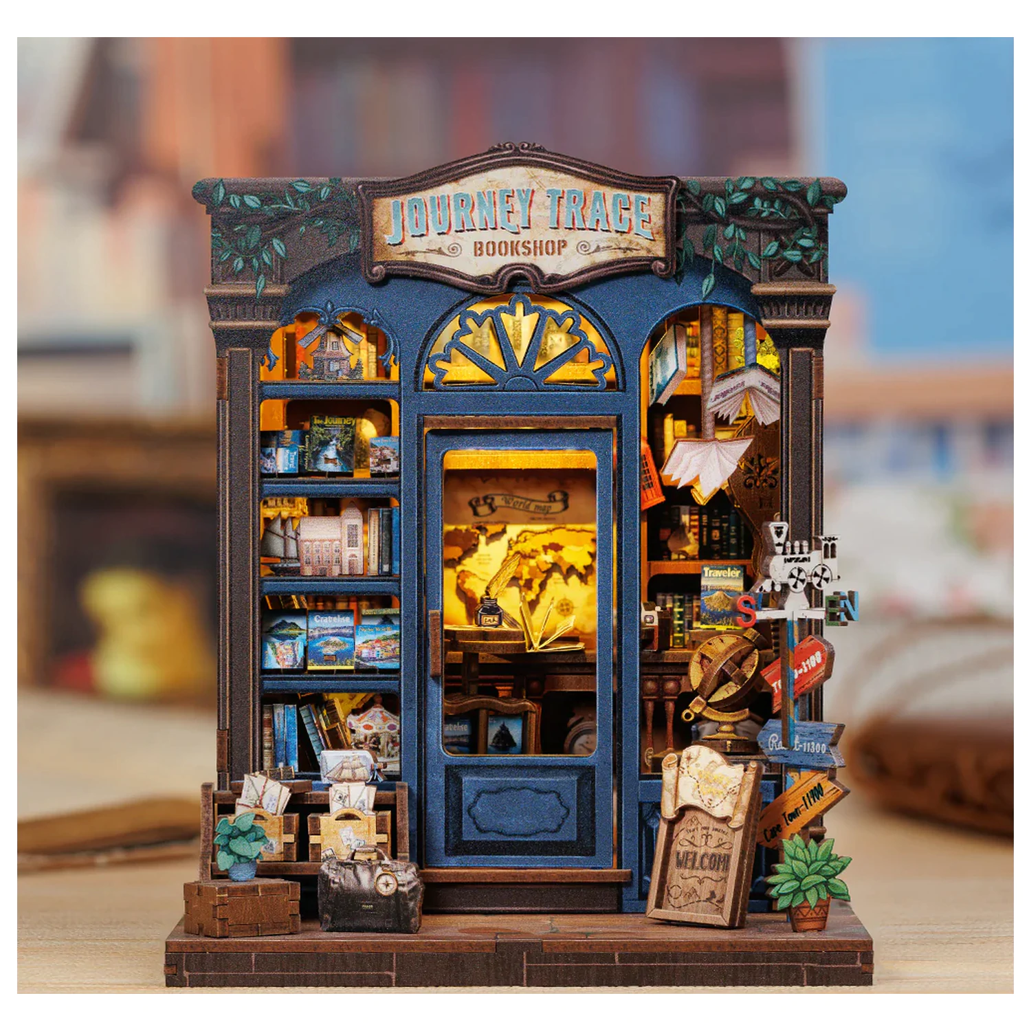 MINIATURE HOUSE DIY Journey Trace Bookshop 241 części + zestaw konstrukcyjny z oświetleniem LED zdjęcie produktu