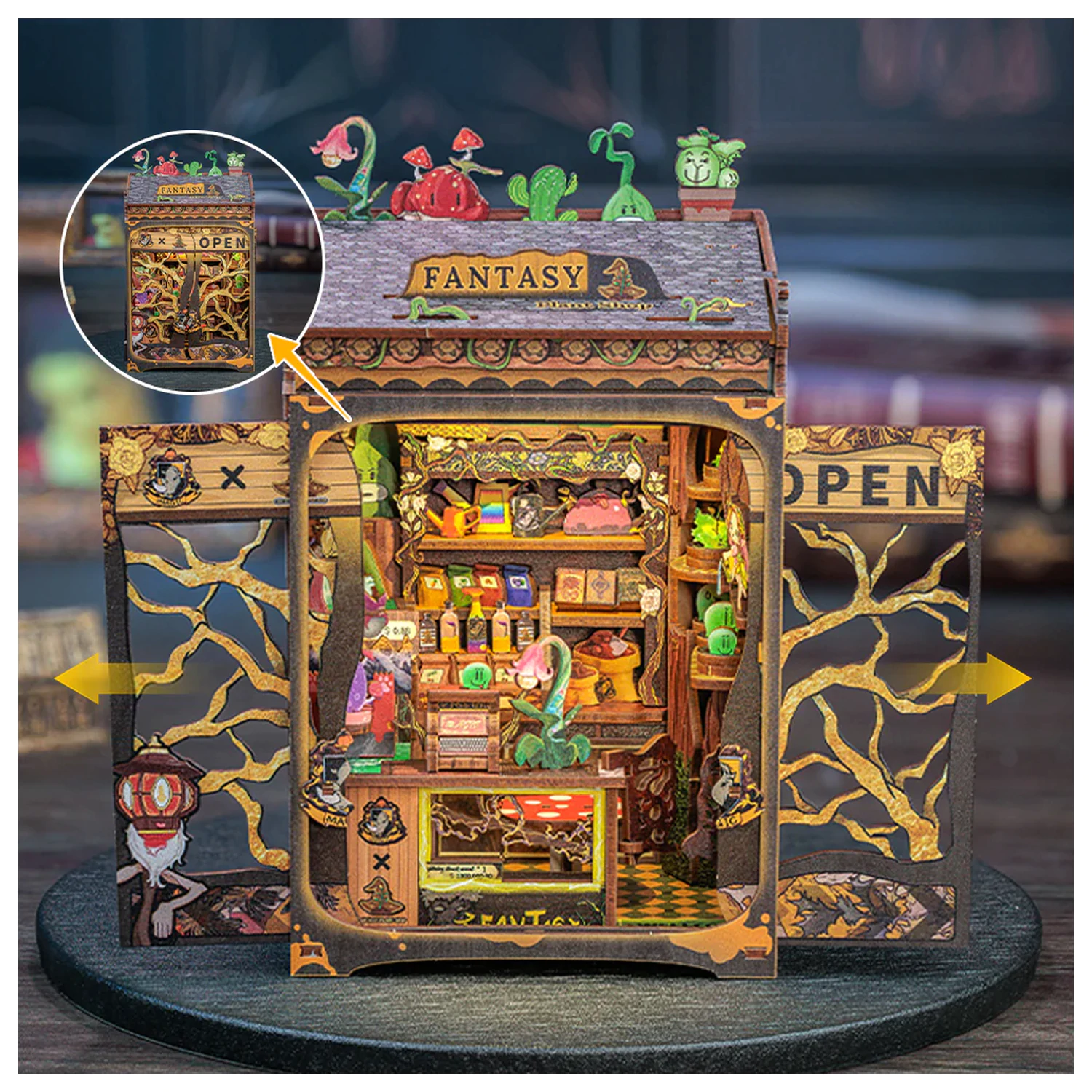 MINIATUROWY DOM DIY Sklep z Roślinami Fantasy 146 elementów + zestaw konstrukcyjny ze światłem LED zdjęcie produktu