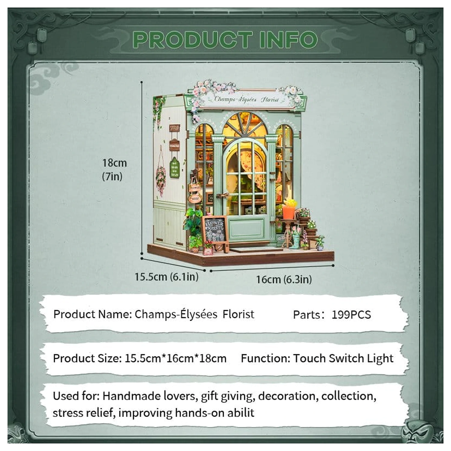 Miniaturowy model domu Kit Champs-Élysées Florist 18 x 16 cm zdjęcie produktu