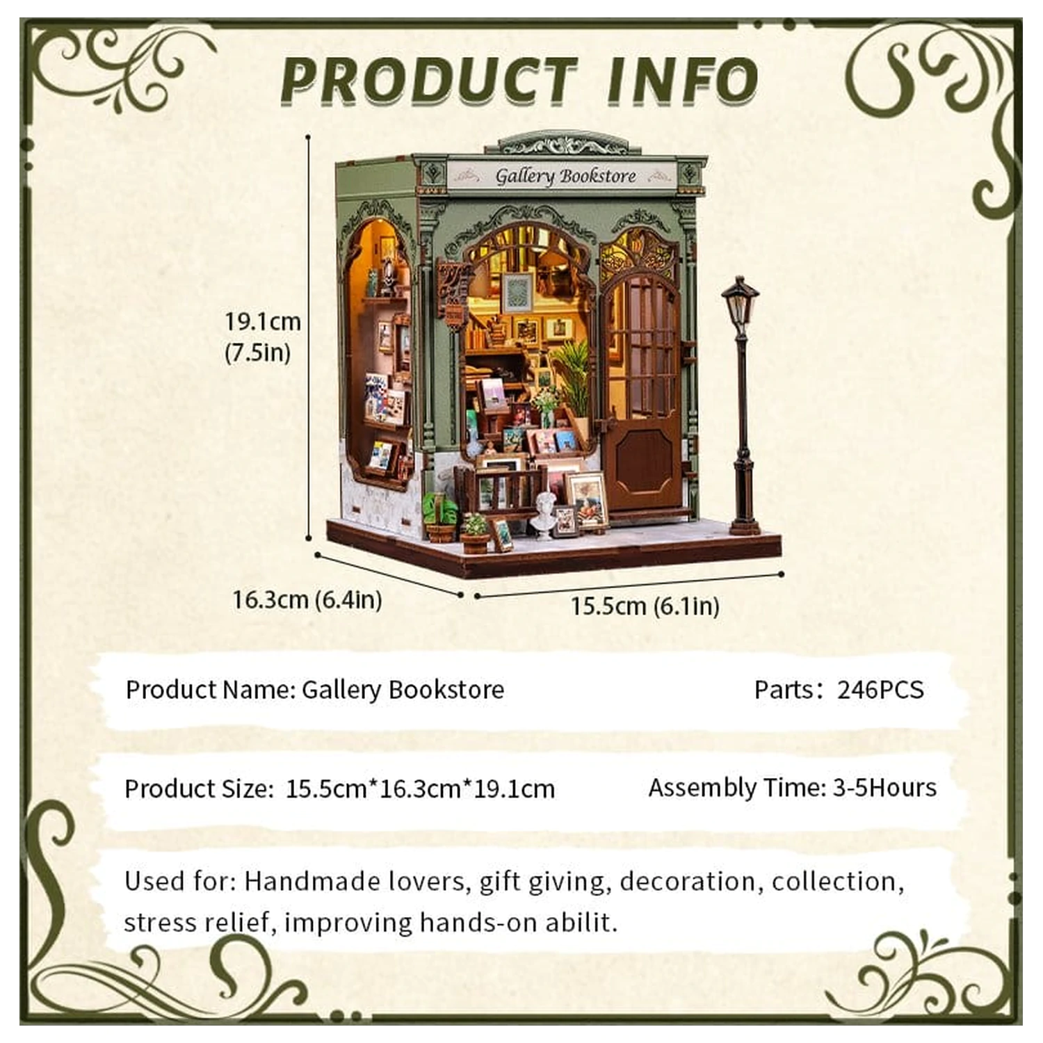 Miniaturowy model domku zestaw Galeria Księgarnia 20 x 16 cm zdjęcie produktu