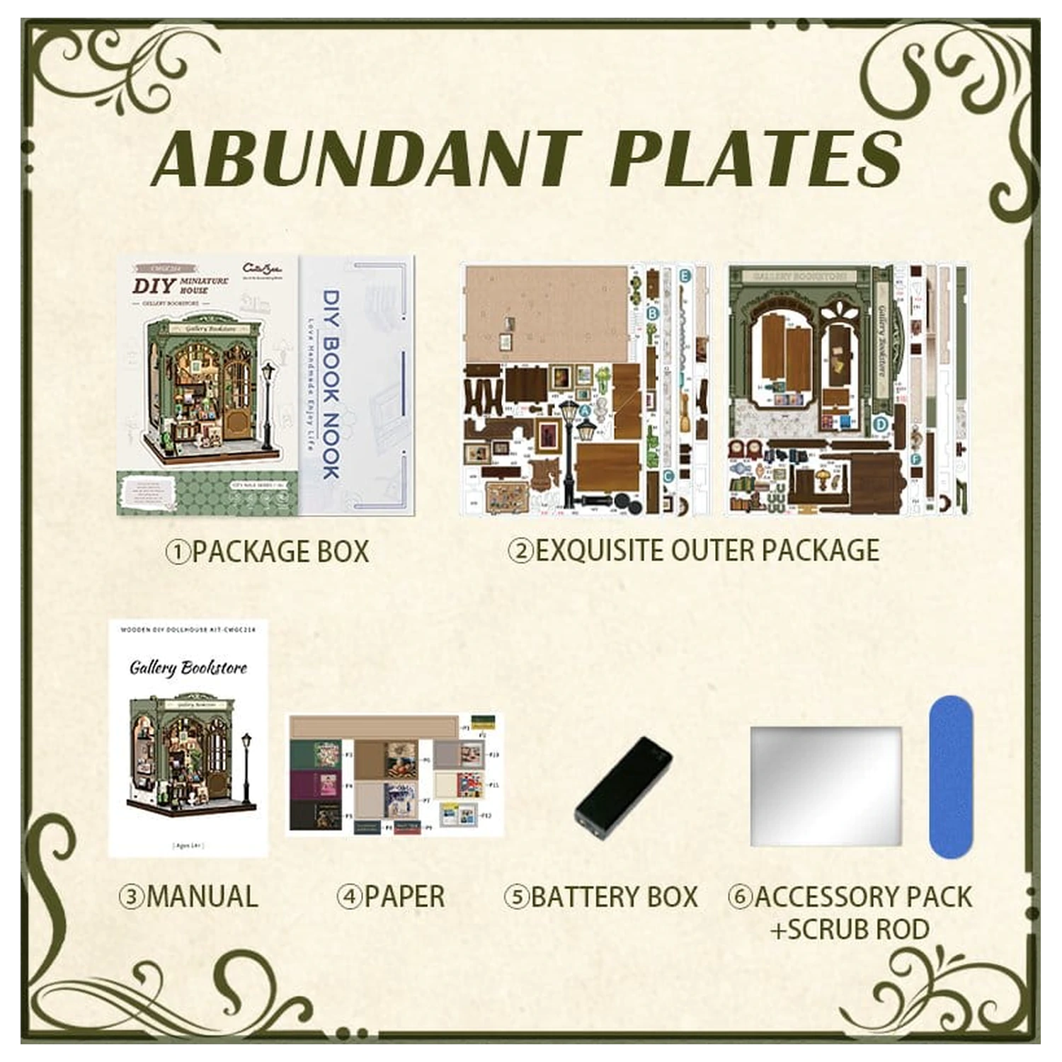 Miniaturowy model domku zestaw Galeria Księgarnia 20 x 16 cm zdjęcie produktu