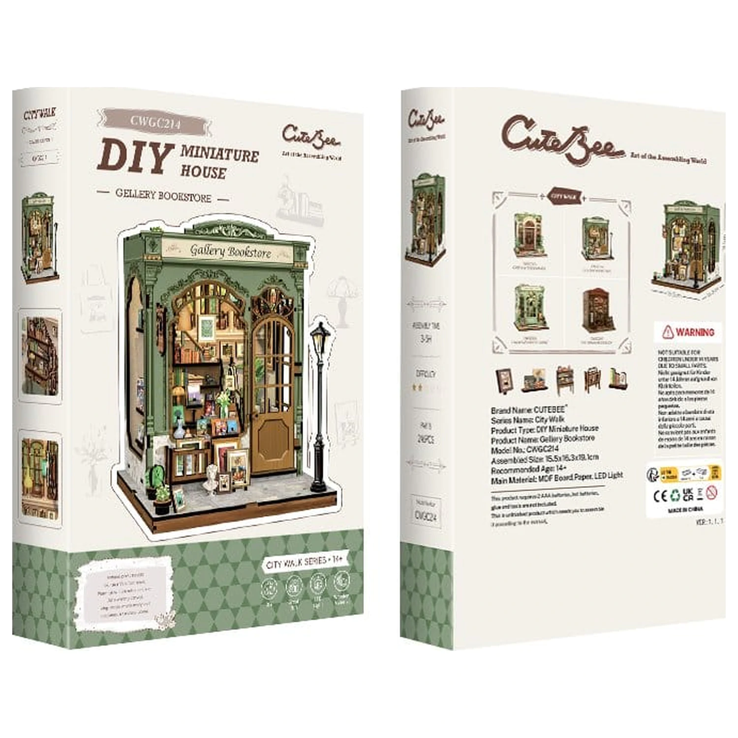 Miniaturowy model domku zestaw Galeria Księgarnia 20 x 16 cm zdjęcie produktu