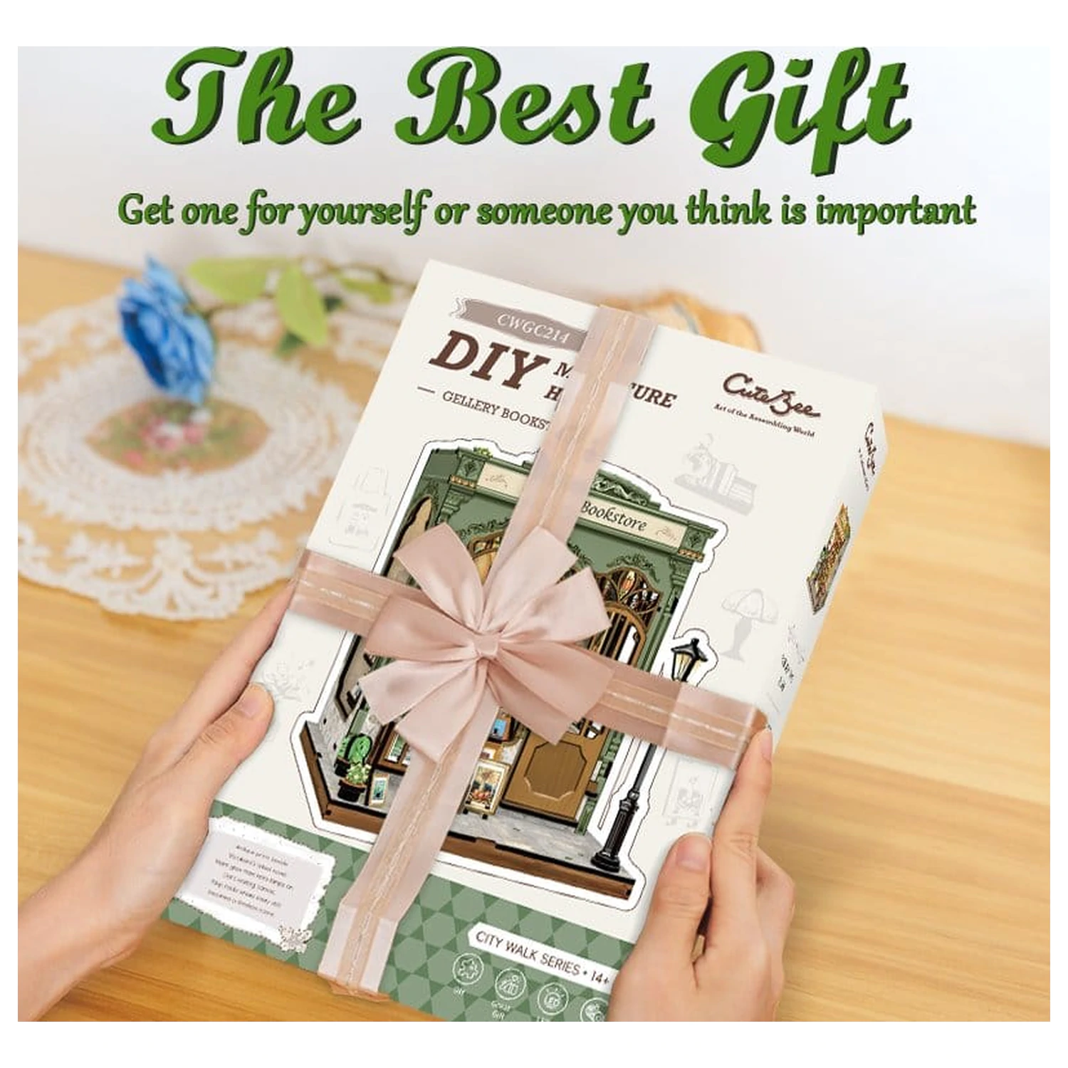 Miniaturowy model domku zestaw Galeria Księgarnia 20 x 16 cm zdjęcie produktu