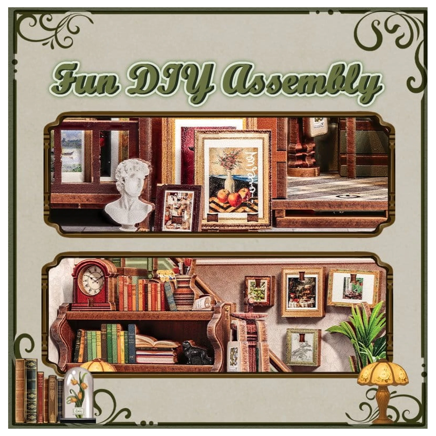 Miniaturowy model domku zestaw Galeria Księgarnia 20 x 16 cm zdjęcie produktu