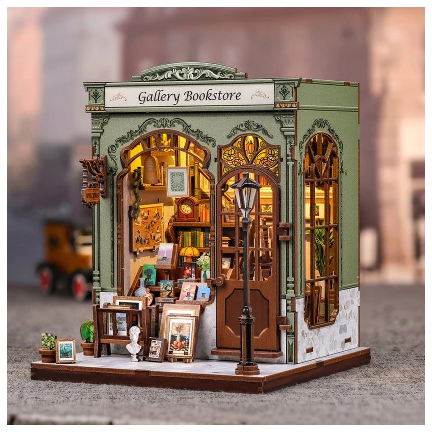 Miniaturowy model domku zestaw Galeria Księgarnia 20 x 16 cm zdjęcie produktu