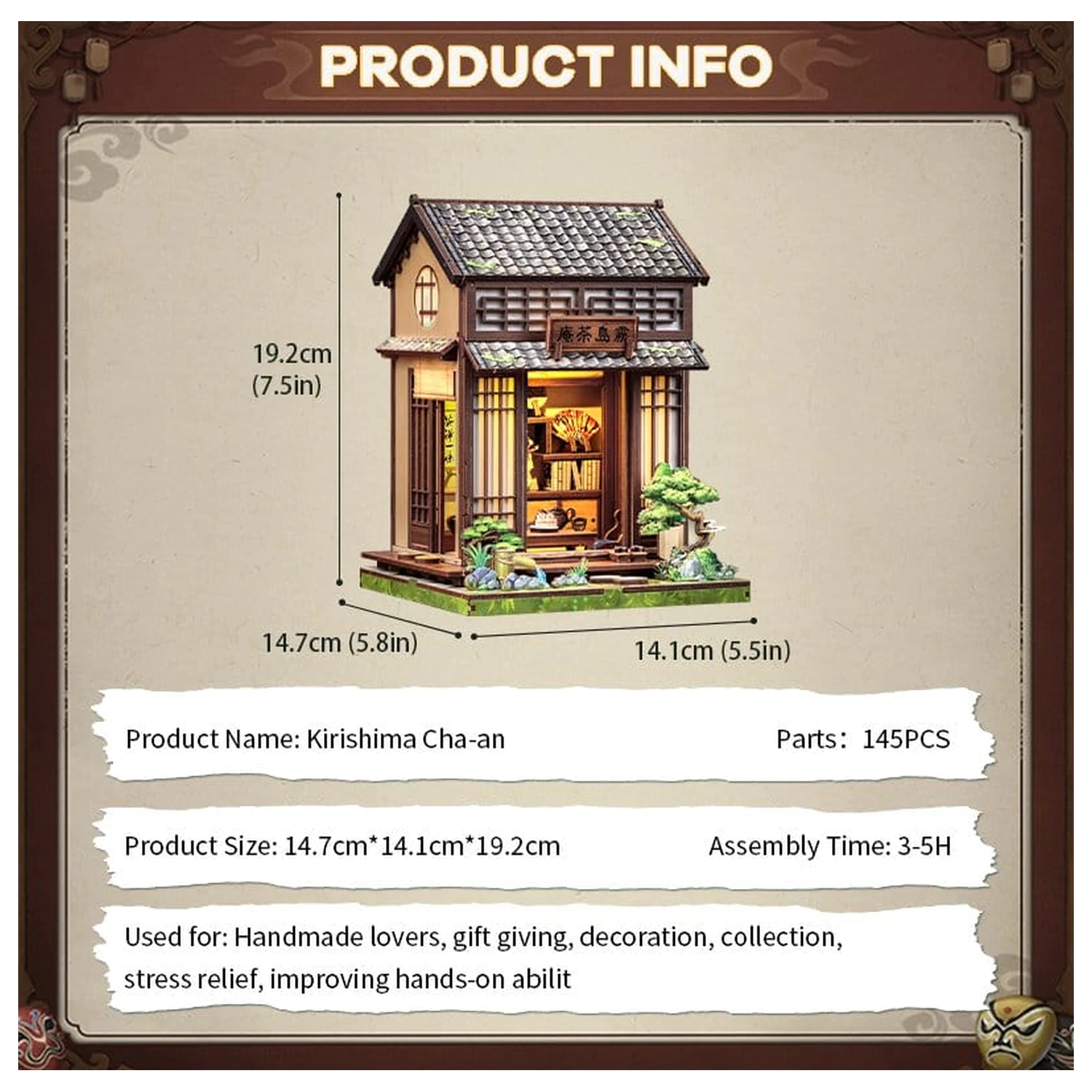 Miniaturowy Model Domu Zestaw Kirishima Cha-an 19 x 14 cm zdjęcie produktu