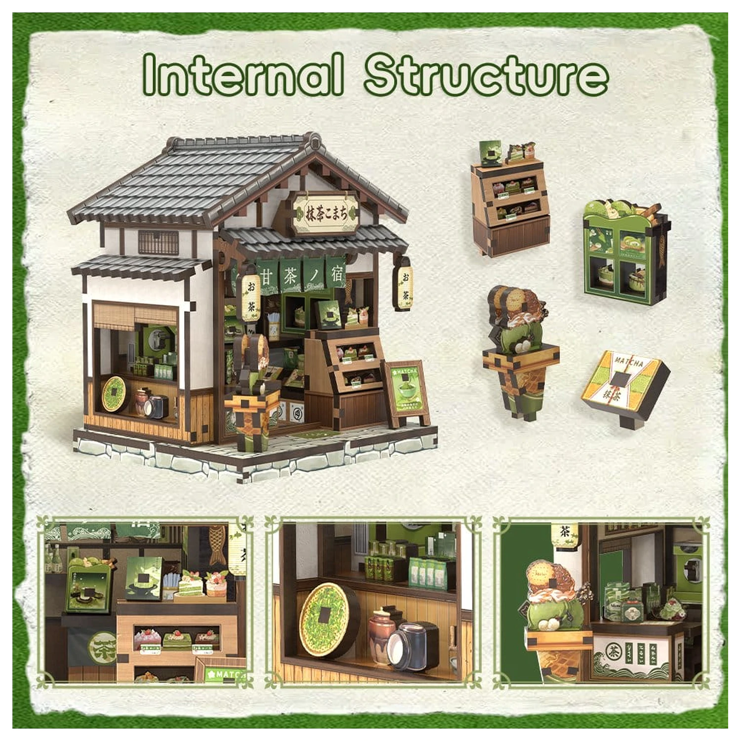 Miniaturowy Model Domku Zestaw Kyoto Matcha Cottage 11 x 9 cm zdjęcie produktu