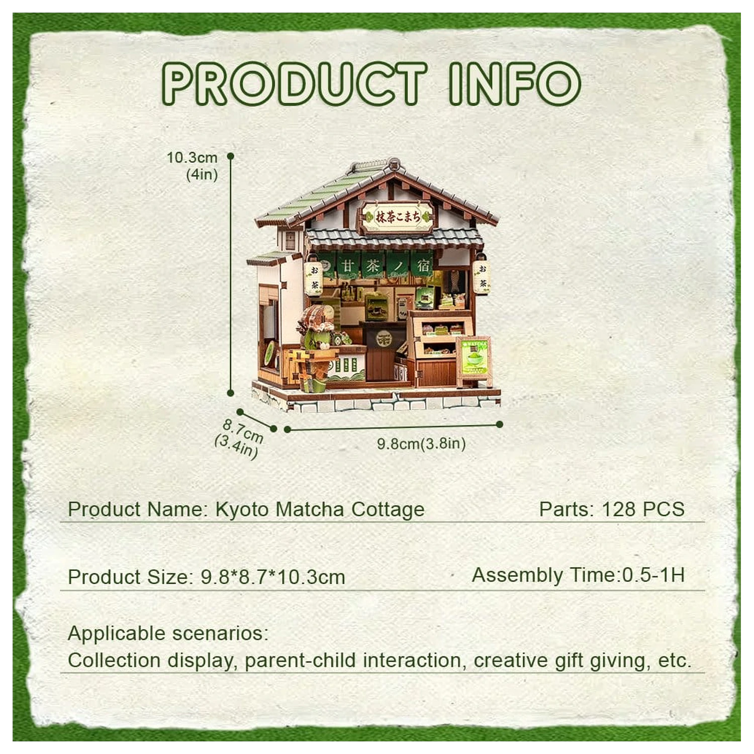 Miniaturowy Model Domku Zestaw Kyoto Matcha Cottage 11 x 9 cm zdjęcie produktu