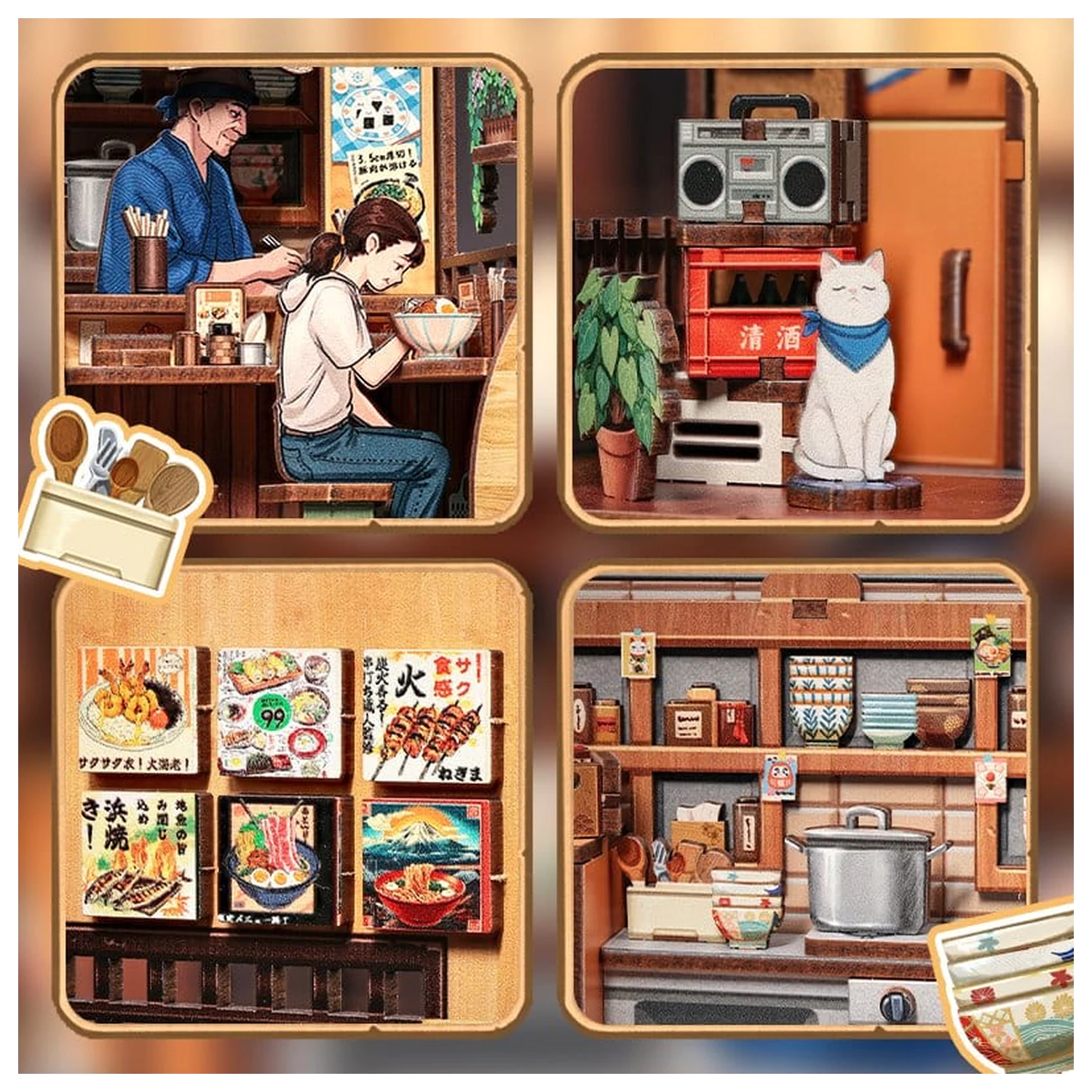 Zestaw do samodzielnego montażu miniaturowego modelu domu Oishii Kyoto 22 x 13 cm zdjęcie produktu