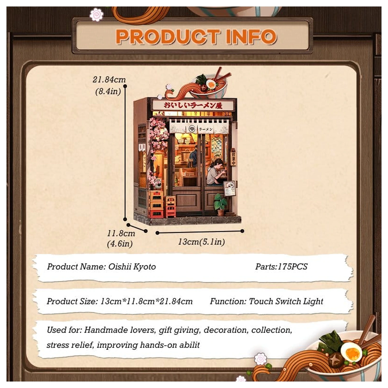 Zestaw do samodzielnego montażu miniaturowego modelu domu Oishii Kyoto 22 x 13 cm zdjęcie produktu