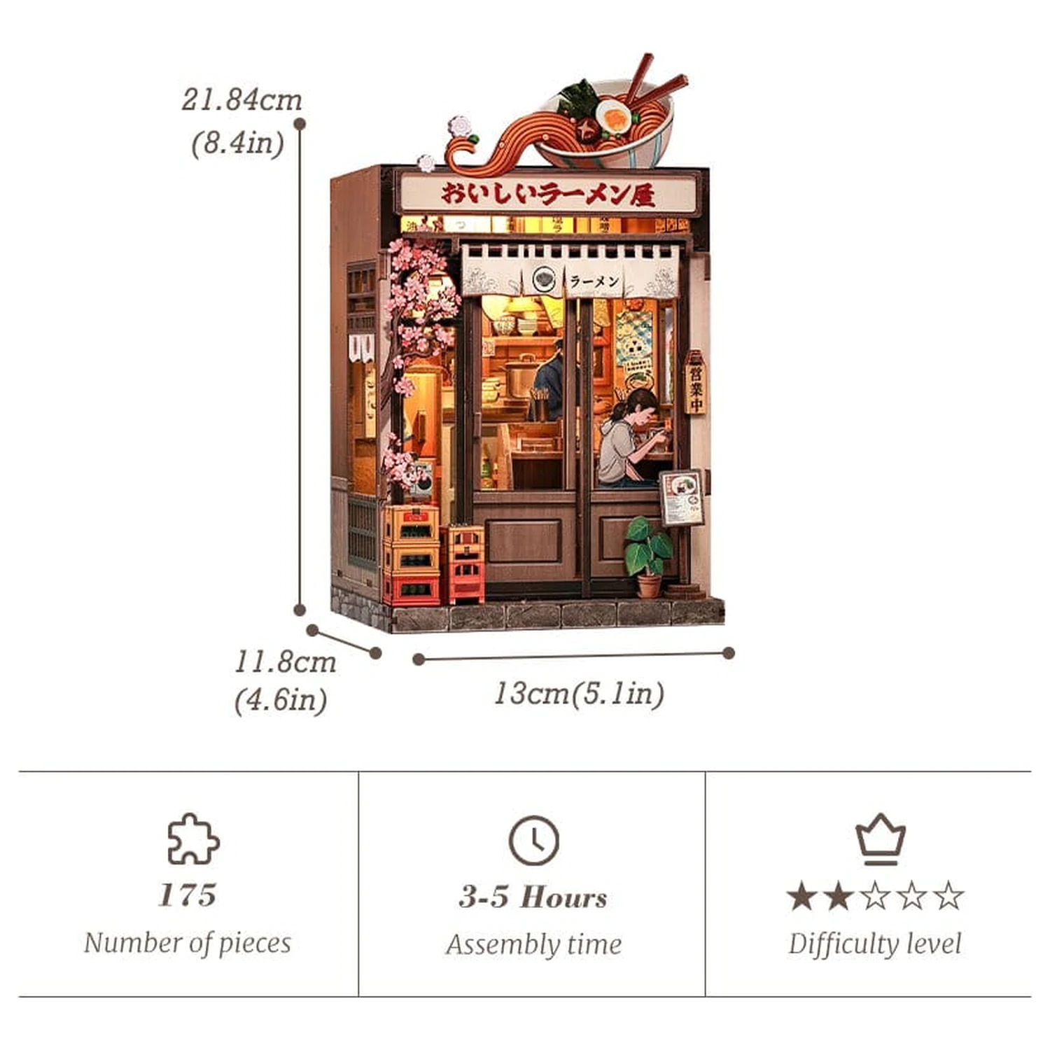 Zestaw do samodzielnego montażu miniaturowego modelu domu Oishii Kyoto 22 x 13 cm zdjęcie produktu