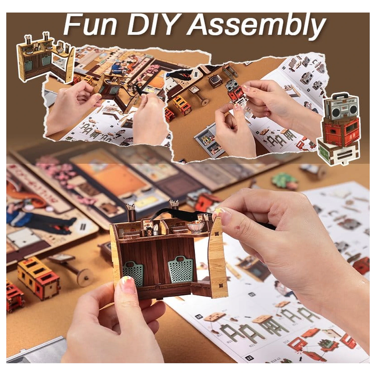 Zestaw do samodzielnego montażu miniaturowego modelu domu Oishii Kyoto 22 x 13 cm zdjęcie produktu