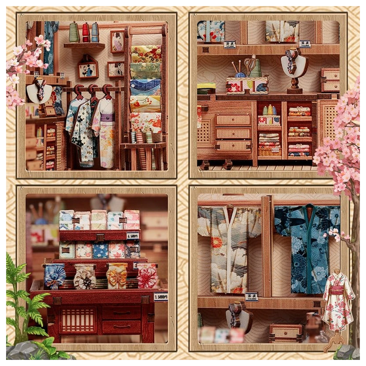 Zestaw Model Miniaturowego Domku Sakura O Kimono Shop 19 x 14 cm zdjęcie produktu