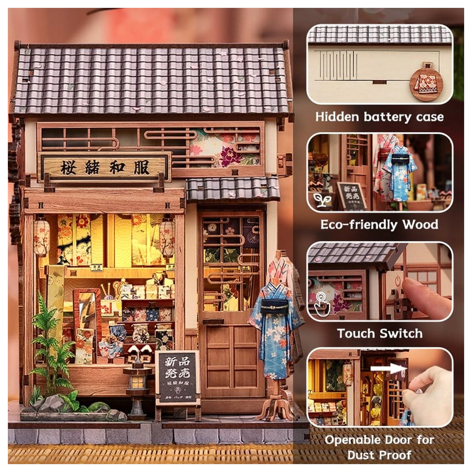 Zestaw Model Miniaturowego Domku Sakura O Kimono Shop 19 x 14 cm zdjęcie produktu