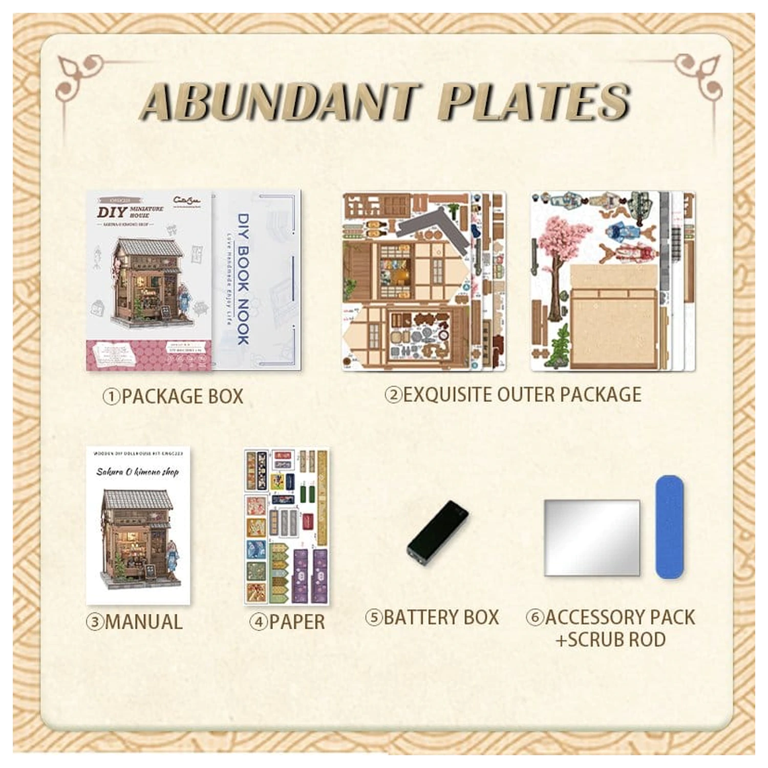 Zestaw Model Miniaturowego Domku Sakura O Kimono Shop 19 x 14 cm zdjęcie produktu