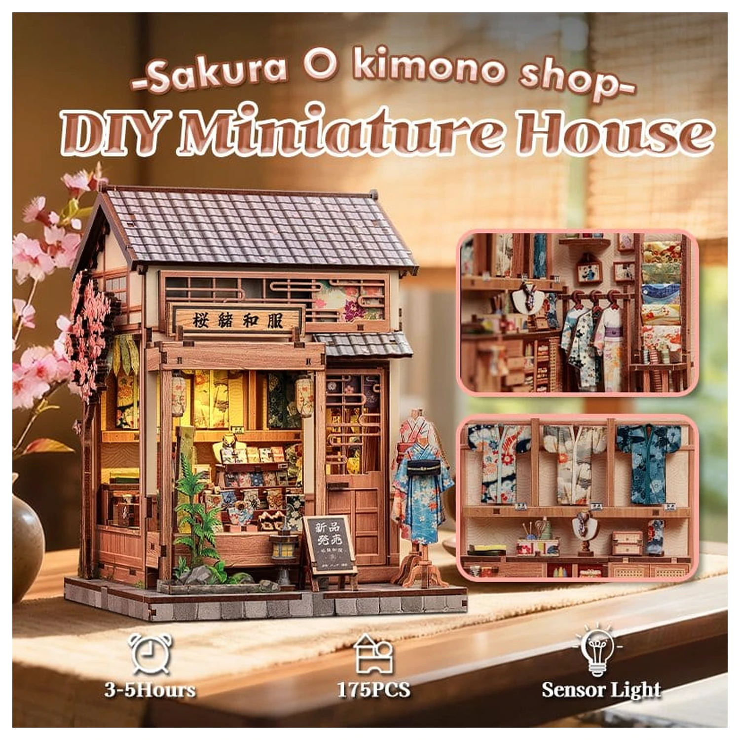 Zestaw Model Miniaturowego Domku Sakura O Kimono Shop 19 x 14 cm zdjęcie produktu