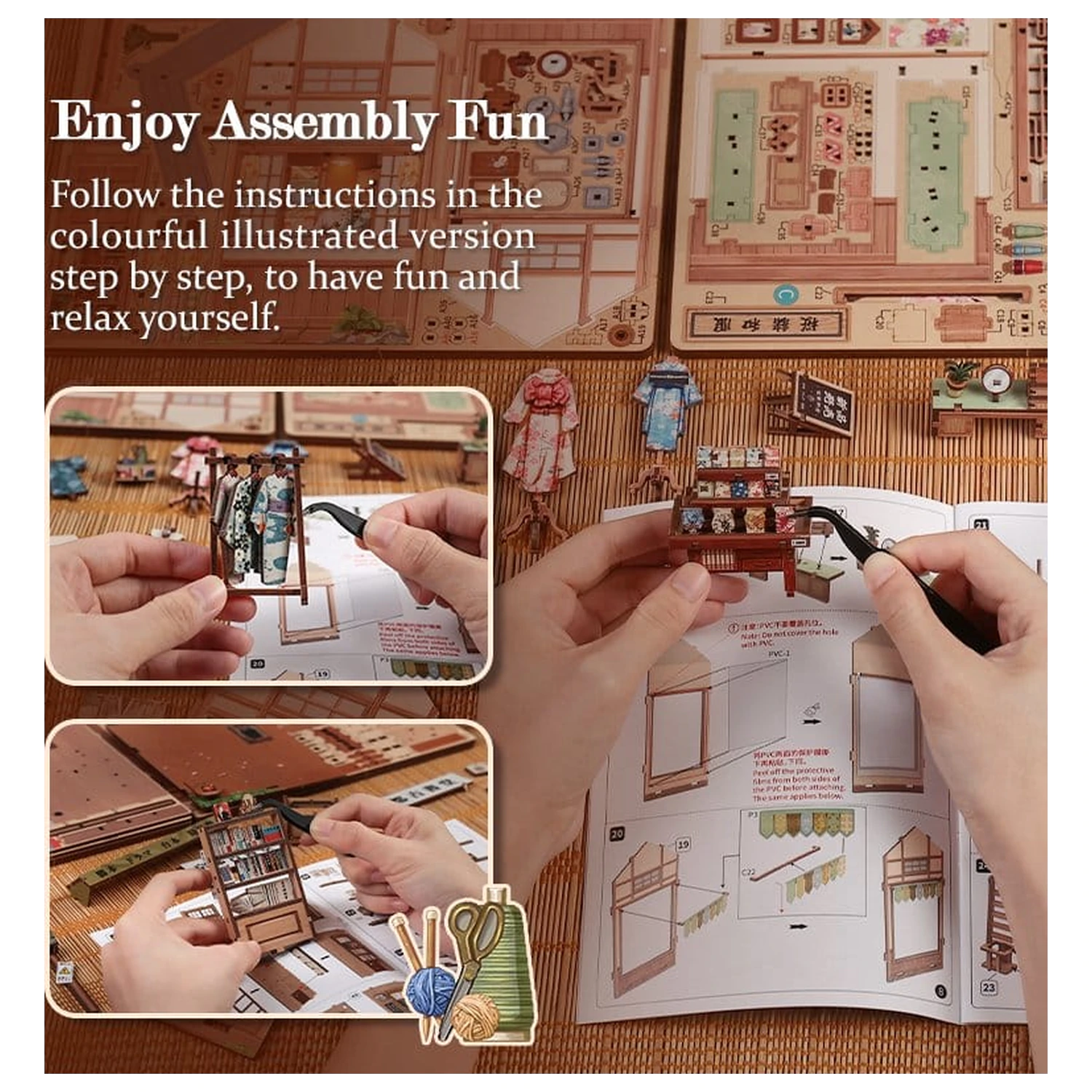 Zestaw Model Miniaturowego Domku Sakura O Kimono Shop 19 x 14 cm zdjęcie produktu