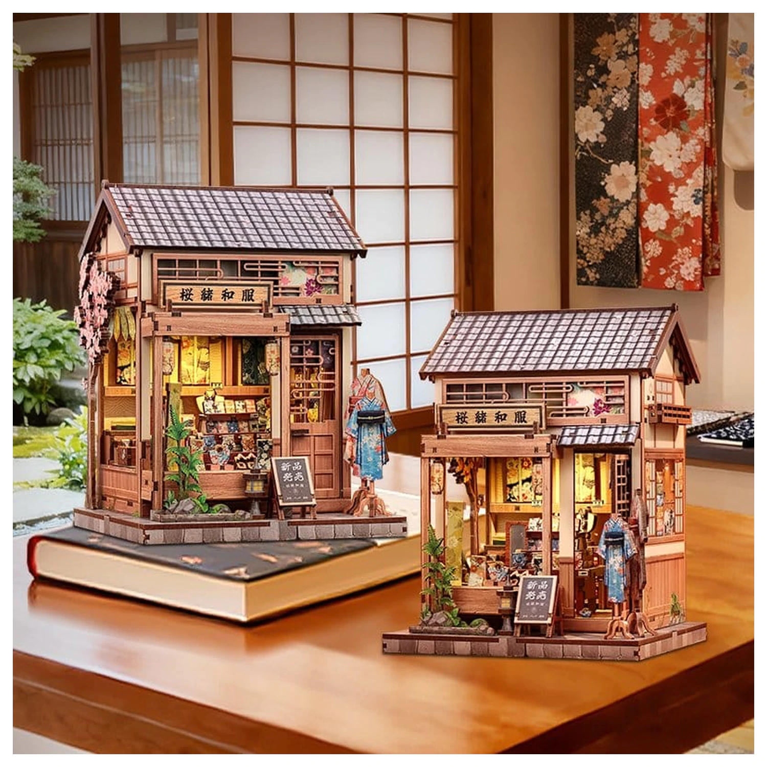 Zestaw Model Miniaturowego Domku Sakura O Kimono Shop 19 x 14 cm zdjęcie produktu