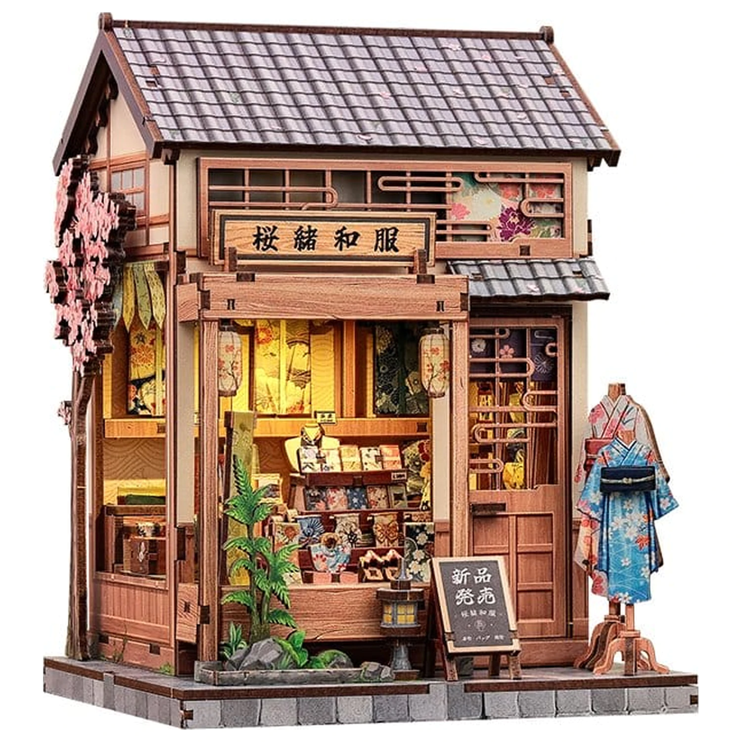 Zestaw Model Miniaturowego Domku Sakura O Kimono Shop 19 x 14 cm zdjęcie produktu