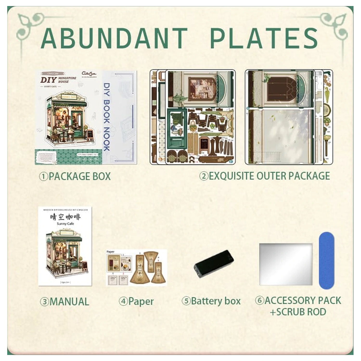 Miniaturowy Model Domku do Składania Sunny Cafe 20 x 16 cm zdjęcie produktu