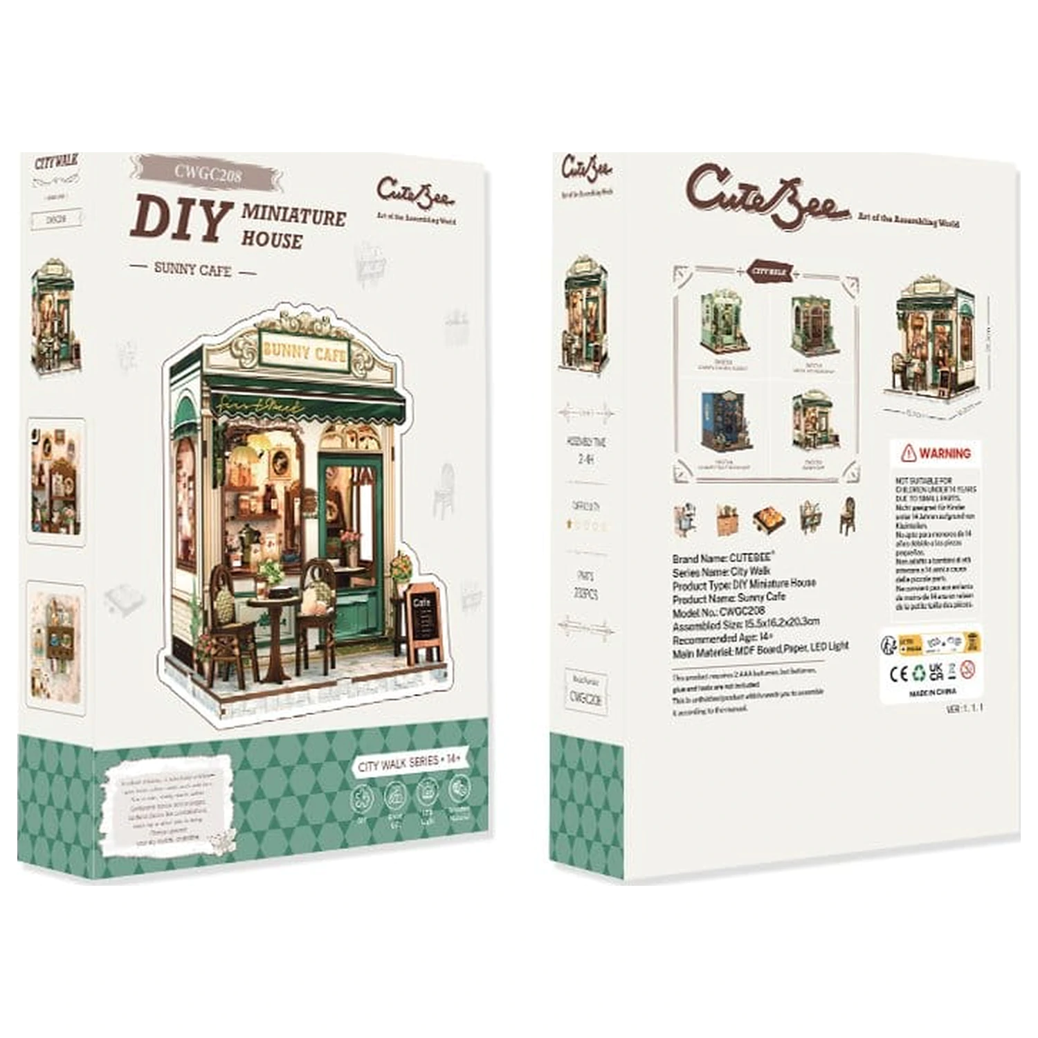 Miniaturowy Model Domku do Składania Sunny Cafe 20 x 16 cm zdjęcie produktu