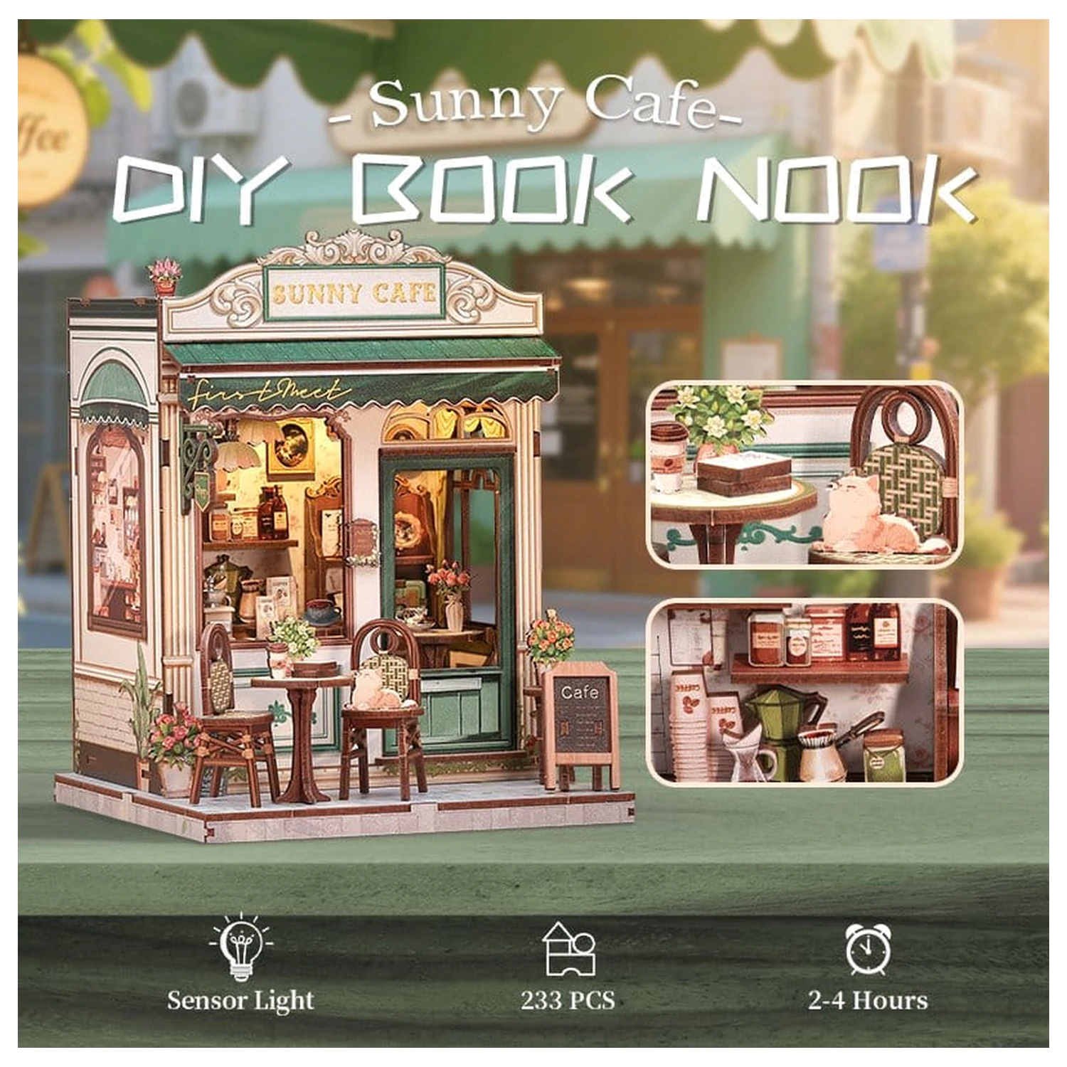 Miniaturowy Model Domku do Składania Sunny Cafe 20 x 16 cm zdjęcie produktu