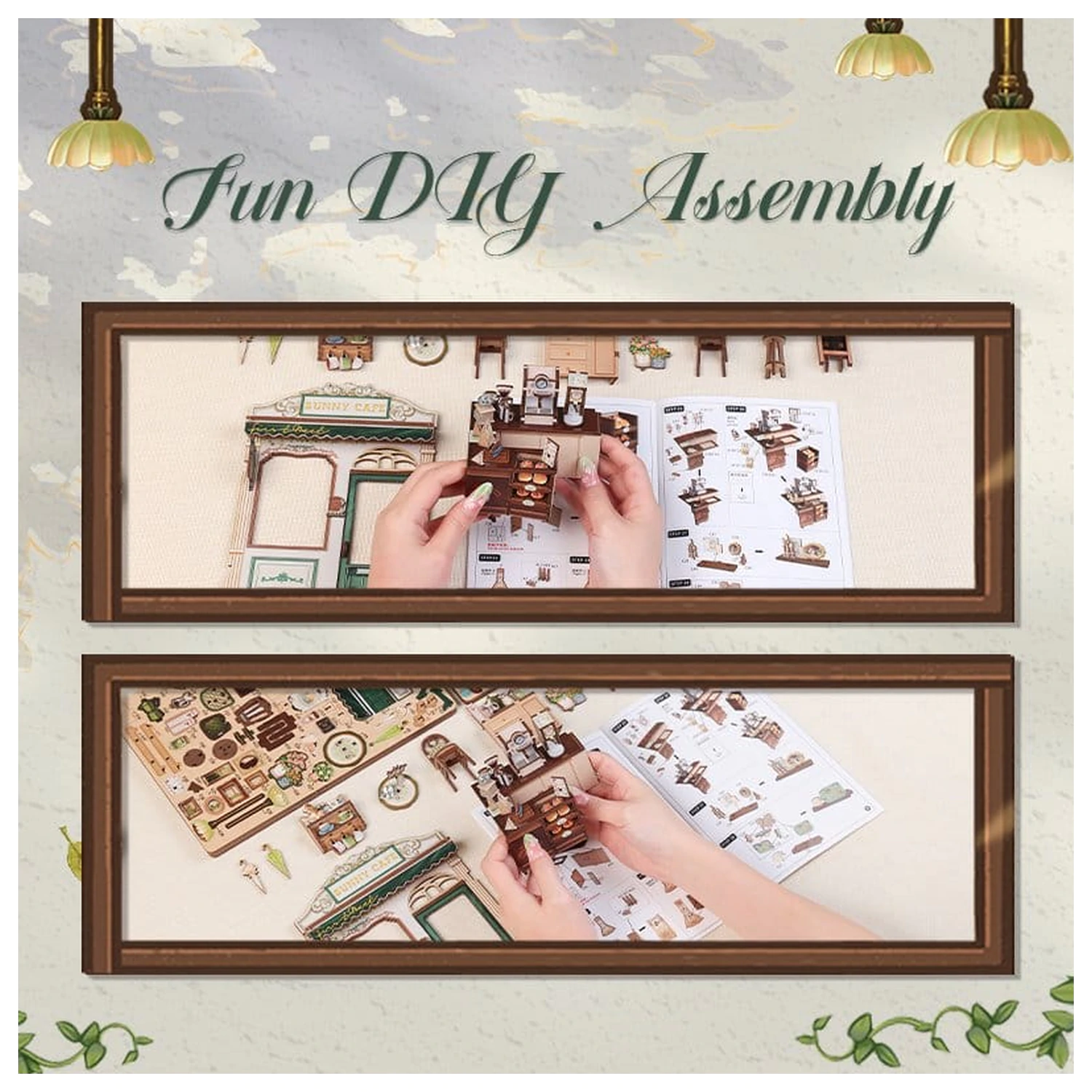 Miniaturowy Model Domku do Składania Sunny Cafe 20 x 16 cm zdjęcie produktu