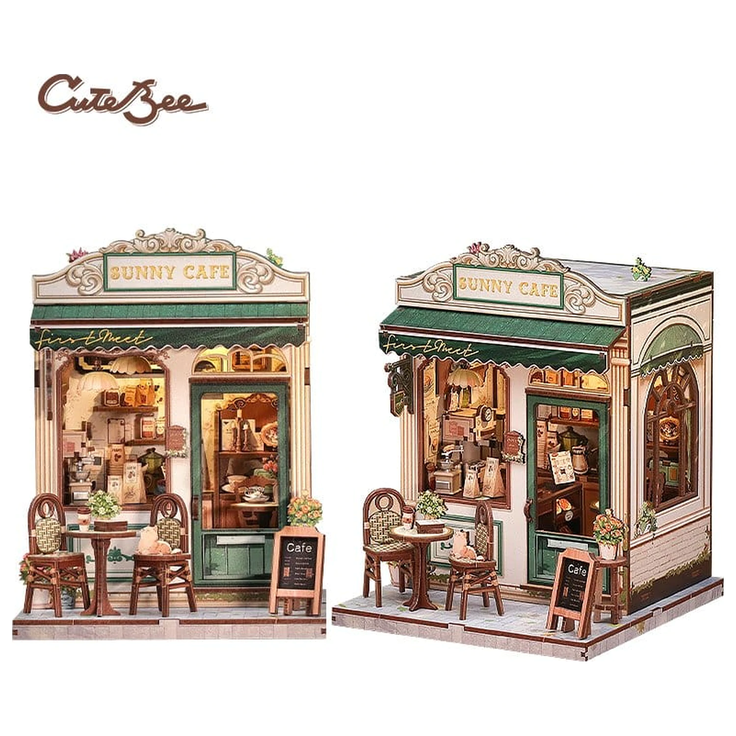 Miniaturowy Model Domku do Składania Sunny Cafe 20 x 16 cm zdjęcie produktu