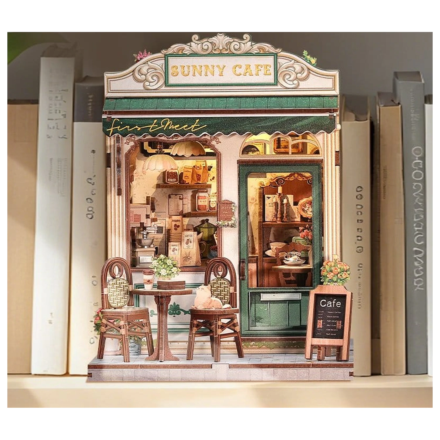 Miniaturowy Model Domku do Składania Sunny Cafe 20 x 16 cm zdjęcie produktu