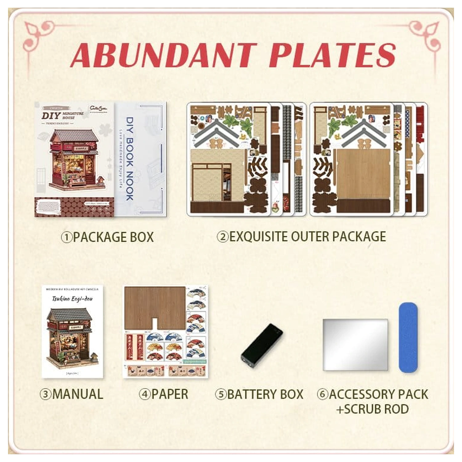 Miniaturowy model domu zestaw Tsukino Eogi-dou 19 x 14 cm zdjęcie produktu