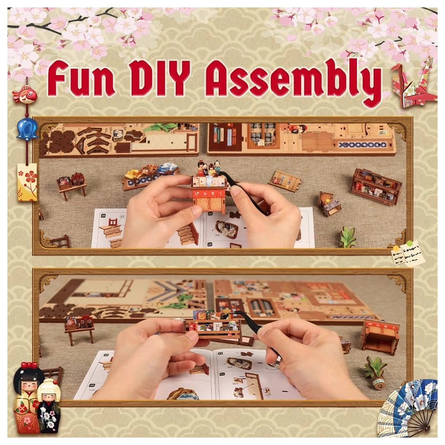 Miniaturowy model domu zestaw Tsukino Eogi-dou 19 x 14 cm zdjęcie produktu