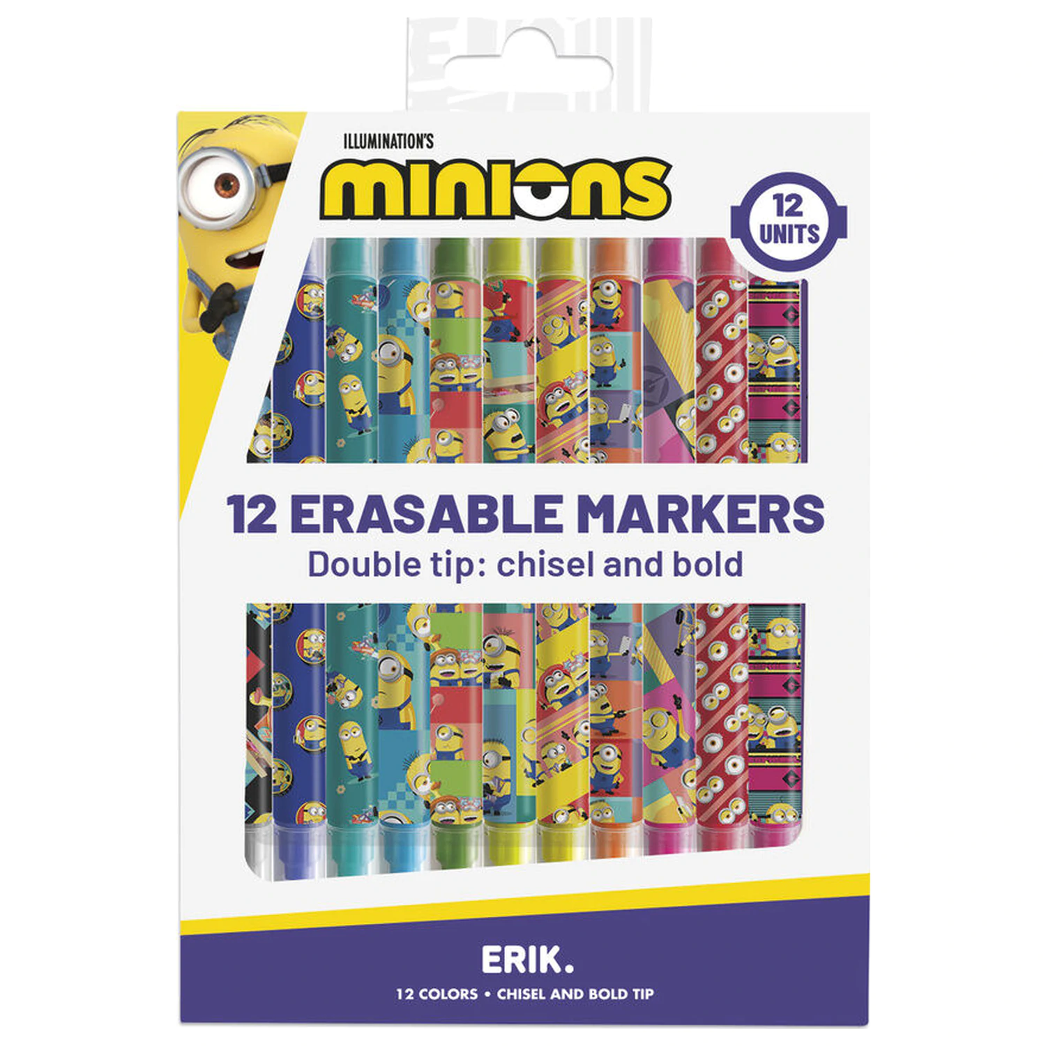 Minions zestaw 12 zmywalnych markerów zdjęcie produktu