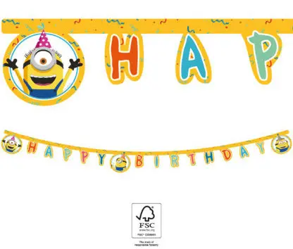 Minions 2 The Rise of Gru, Minions Happy Birthday Lettering FSC 2 m zdjęcie produktu