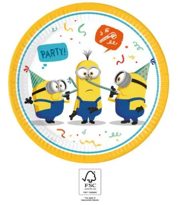 Minions 2 The Rise of Gru, Minions talerze papierowe 8 szt. 23 cm FSC zdjęcie produktu