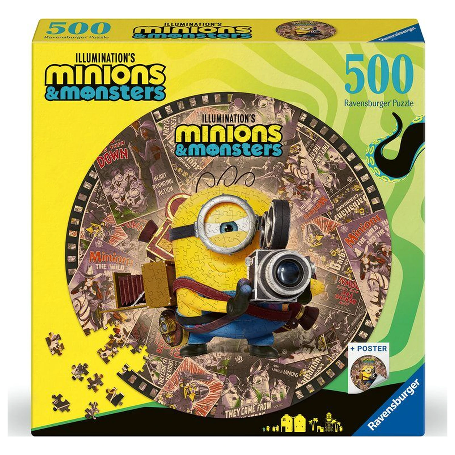 Minions okrągłe puzzle 500 elementów zdjęcie produktu