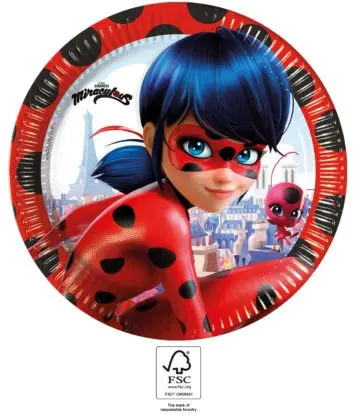 Miraculous Ladybug, Tales of Ladybug & Cat Noir papierowe talerze 8 sztuk 23 cm FSC zdjęcie produktu