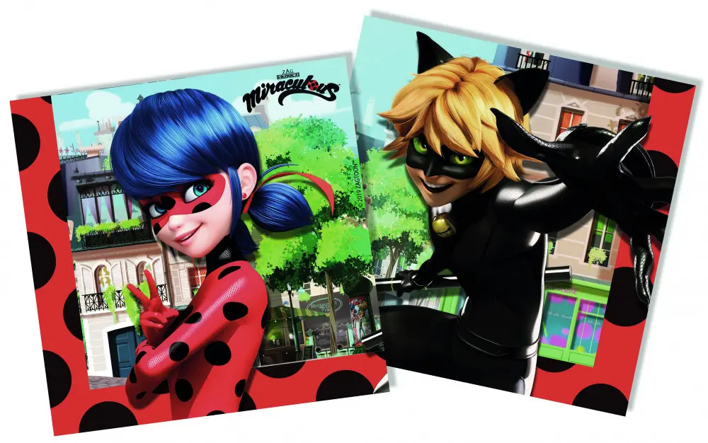 Miraculous Ladybug, serwetki Ladybug and Cat Noir adventures 20 szt. zdjęcie produktu